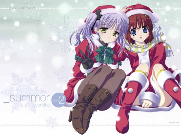 Обои картинки фото аниме, merry, chrismas, winter
