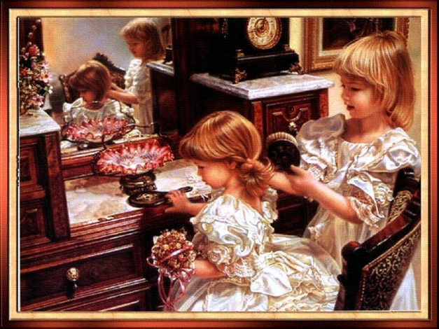 Обои картинки фото рисованные, дети