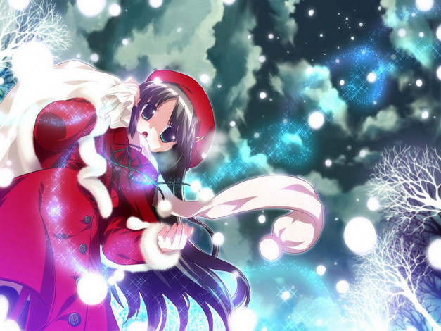Обои картинки фото аниме, merry, chrismas, winter