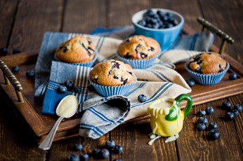 Картинка еда пирожные кексы печенье кекс голубика крем