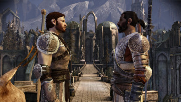 Картинка dragon age origins видео игры воины город