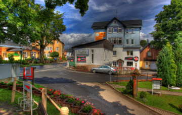 Картинка германия тюринген оберхоф города улицы площади набережные цветы дома улица