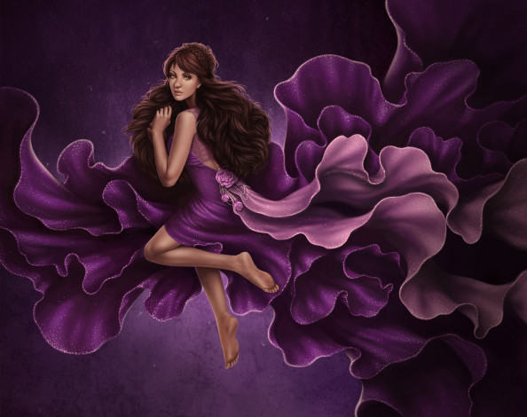 Обои картинки фото фэнтези, девушки, платье, девушка