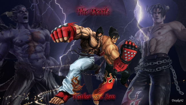 Обои картинки фото tekken, tag, tournament, видео, игры, поединок, бойцы