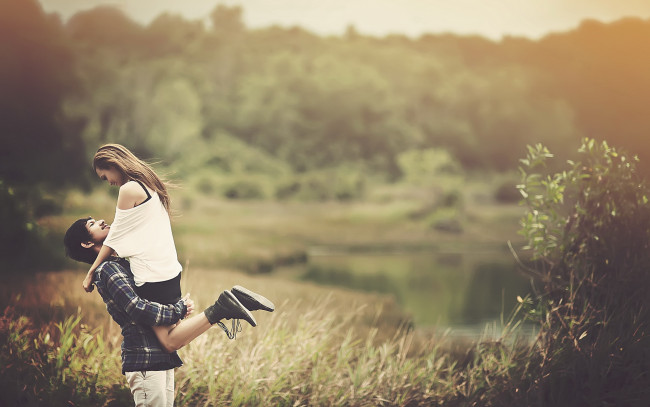 Обои картинки фото разное, мужчина женщина, радость