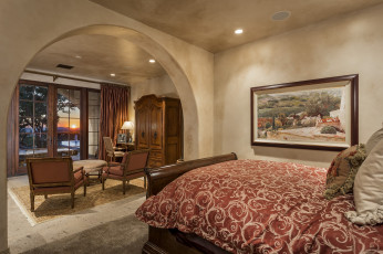 Картинка интерьер спальня картина кроваьт