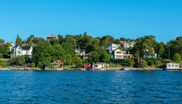 Картинка города  + швеция   дома море берег