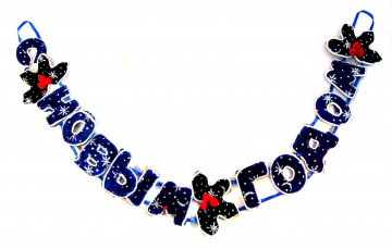 обоя праздничные, мишура,  гирлянды,  цветы, буквы, поздравление