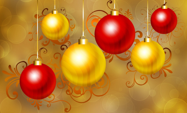 Обои картинки фото праздничные, векторная графика , новый год, шарики