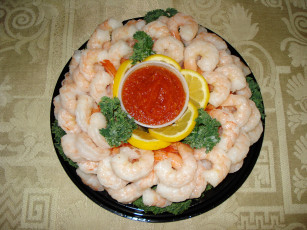 Картинка еда рыба +морепродукты +суши +роллы кетчуп лимон креветки