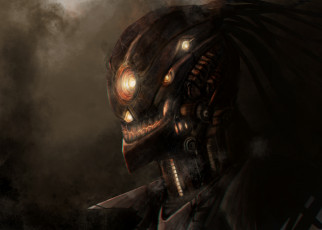 Картинка фэнтези роботы +киборги +механизмы фантастика sci-fi улыбка робот инопланетянин арт