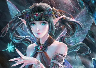 Картинка фэнтези феи крылья фея эльфийка магия девушка арт