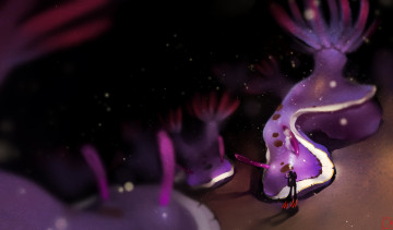 Картинка gaudibuendia фэнтези существа морские слизни огромные сиреневые