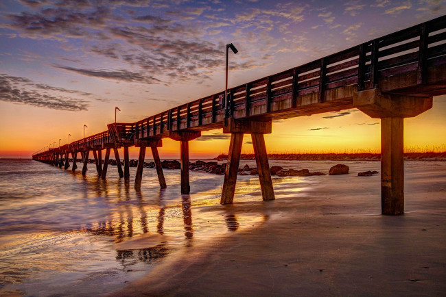 Обои картинки фото природа, побережье, океан, пляж, мост