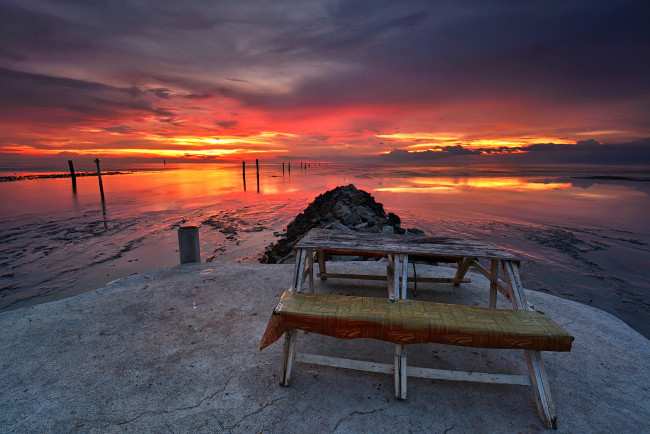 Обои картинки фото природа, восходы, закаты, океан, заря