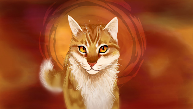Обои картинки фото рисованное, животные,  коты, фон, взгляд, кот