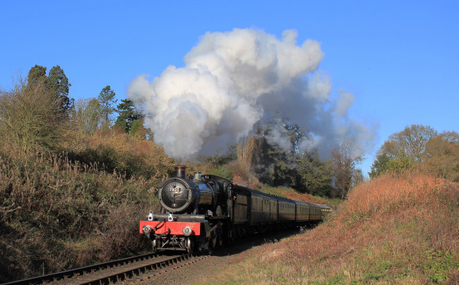 Обои картинки фото техника, паровозы, паровоз, рельсы, дорога, железная