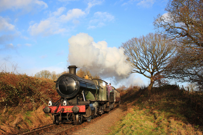 Обои картинки фото техника, паровозы, паровоз, рельсы, дорога, железная