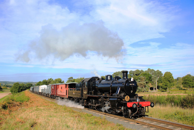 Обои картинки фото техника, паровозы, рельсы, паровоз, дорога, железная