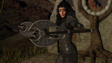 Картинка 3д+графика фантазия+ fantasy девушка фон взгляд