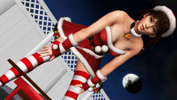 Картинка 3д+графика праздники+ holidays девушка взгляд фон