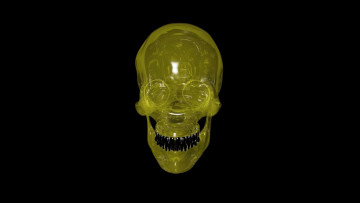 Картинка 3д+графика ужас+ horror череп блеск