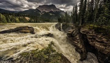 Картинка природа водопады водопад река лес
