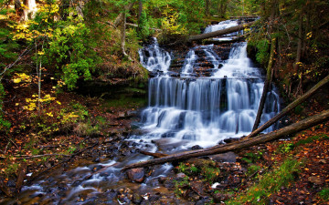Картинка природа водопады камни поток