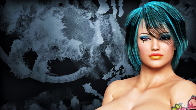 Обои картинки фото 3д графика, портрет , portraits, девушка, взгляд, фон