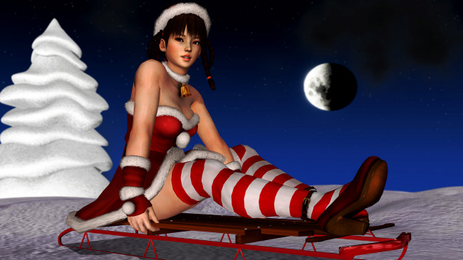 Обои картинки фото 3д графика, праздники , holidays, грудь, взгляд, фон, девушка