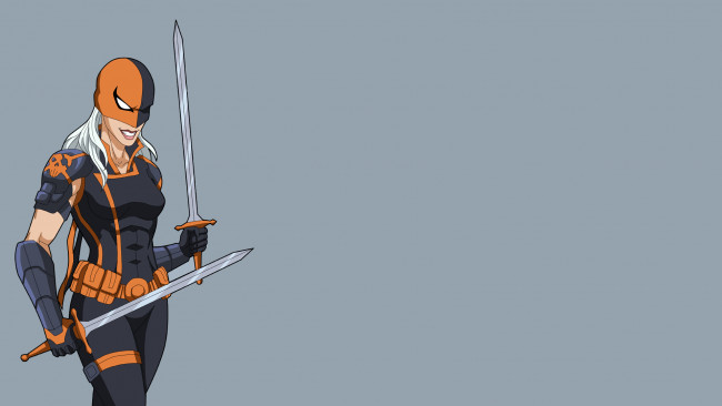 Обои картинки фото рисованное, комиксы, девушка, взгляд, фон, оружие