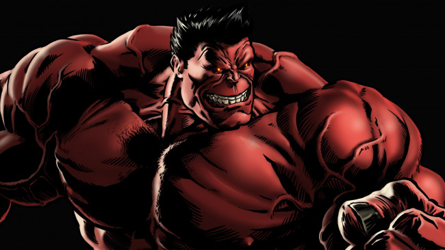 Обои картинки фото рисованное, комиксы, red, hulk