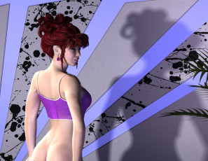 обоя 3д графика, люди , people, взгляд, фон, девушка