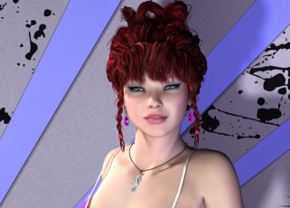 Картинка 3д+графика портрет+ portraits фон взгляд девушка
