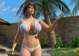 Картинка 3д+графика люди+ people взгляд фон девушка