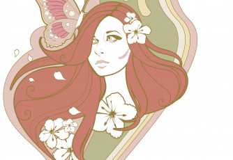 Картинка векторная+графика люди+ people девушка взгляд фон