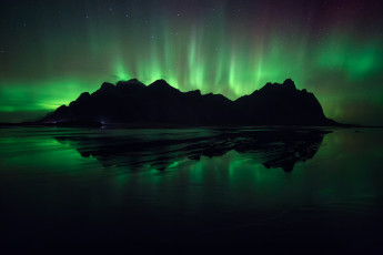 Картинка природа северное+сияние простор