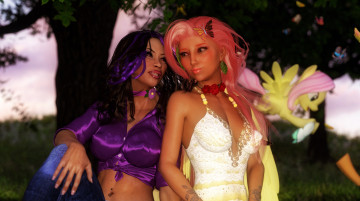 Картинка 3д+графика люди+ people взгляд девушки фон