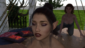 Картинка 3д+графика эльфы+ elves фон взгляд эльфийка