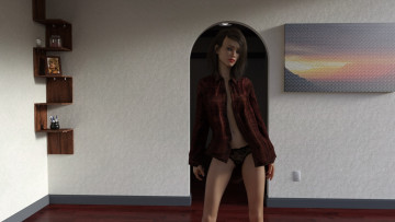 Картинка 3д+графика люди+ people фон взгляд девушка