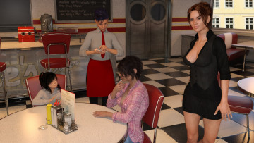 Картинка 3д+графика люди+ people взгляд фон девушки