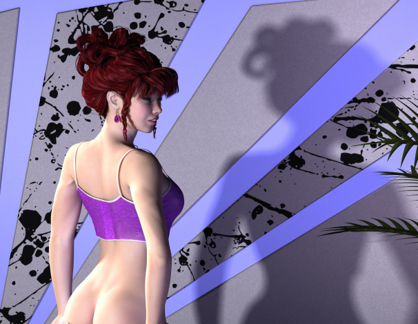 Обои картинки фото 3д графика, люди , people, взгляд, фон, девушка