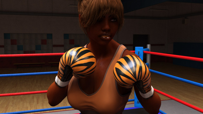Обои картинки фото 3д графика, спорт , sport, девушки, взгляд, фон, ринг, бокс