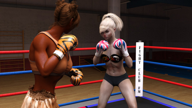 Обои картинки фото 3д графика, спорт , sport, взгляд, девушки, бокс, ринг, фон