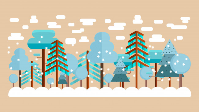 Обои картинки фото векторная графика, природа , nature, облака, лес