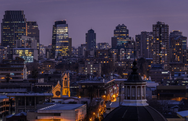 Обои картинки фото santiago centro,  vista desde patronato, города, сантьяго , Чили, простор