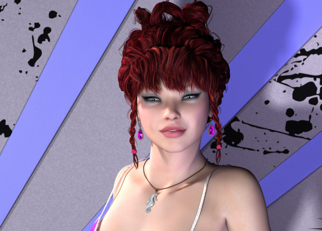 Обои картинки фото 3д графика, портрет , portraits, фон, взгляд, девушка