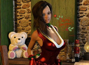 Картинка 3д+графика праздники+ holidays фон взгляд девушка