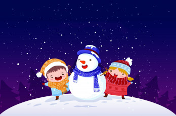 Картинка праздничные векторная+графика+ новый+год снеговик