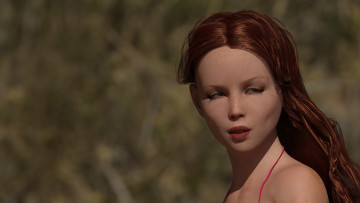 Картинка 3д+графика портрет+ portraits девушка взгляд фон